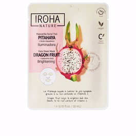 Iroha Mascarilla Facial Iluminadora con Pitahaya y Ácido Hialurónico, 1 Unidad