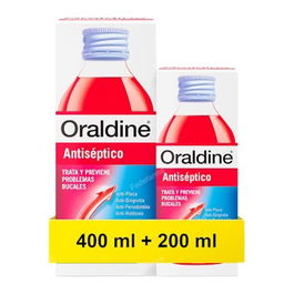 ORALDINE Antiséptico Colutorio Pack 600 Ml (400 Ml + 200 Ml)