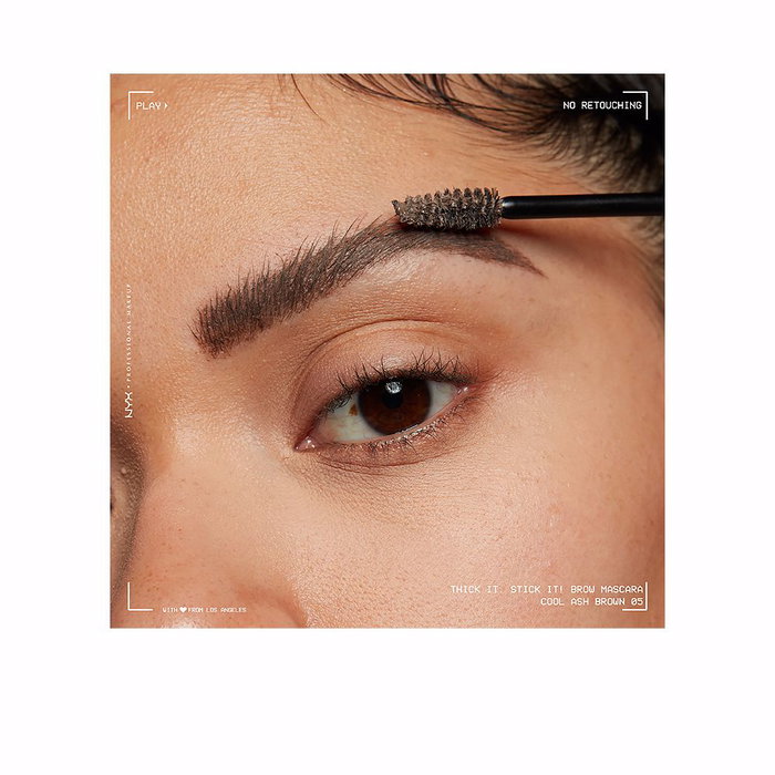 NYX Professional Makeup Thick it. Stick it! Brow Mascara para Cejas, 16h Duración, Vegano - Tono #05 Cool Ash Brown