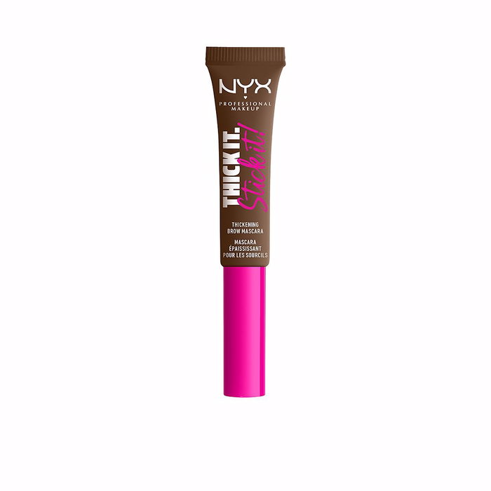 NYX Professional Makeup Thick it. Stick it! Máscara de Cejas, Fórmula Vegana, Duración 16h, Define y Engrosa, Tono #06-Brunette
