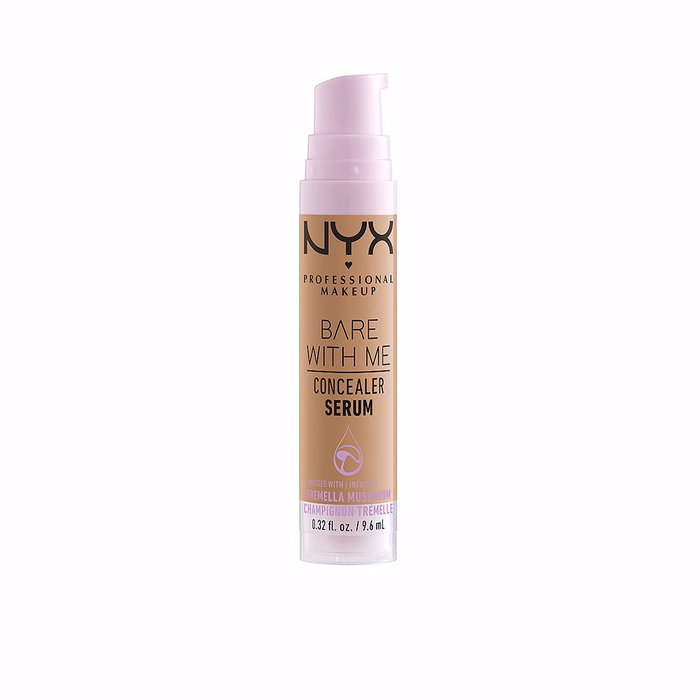 NYX Professional Makeup Bare With Me Concealer Serum #08-Sand - Corrector Maquillaje Hidratante Vegano con Efecto Calmante, 9.6 ml
