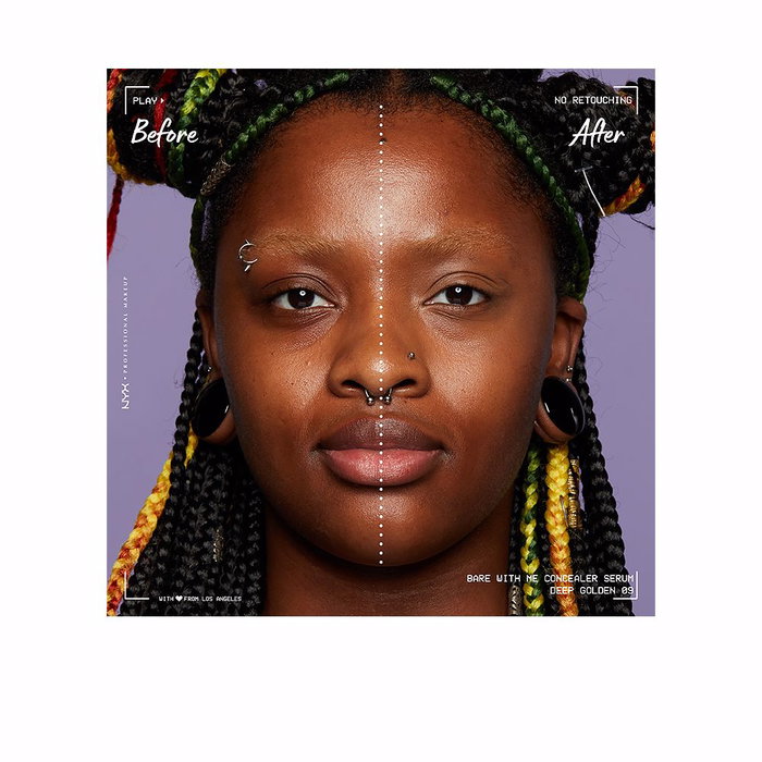 NYX Professional Makeup Bare With Me Sérum Concealer - Corrector Maquillaje en Sérum Vegano #09 Deep Golden 9.6 ml