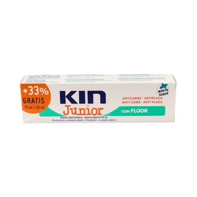 Kin KIN JUNIOR Pasta Dentífrica Anticaries Menta Suave 75 + 25 ml Kin KIN JUNIOR Pasta Dentífrica Anticaries Menta Suave 75 + 25 ml