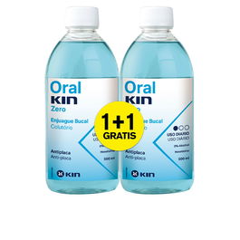Kin ORALKIN ZERO ENJUAGUE BUCAL lote 2 pz - 2 x 500 ml, Sin Alcohol para Higiene Bucal Adultos