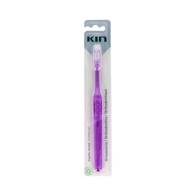 KIN Cepillo de Dientes para Ortodoncia - Cabezal Pequeño Triangular, Filamentos en V, Limpieza Brackets, con Capuchón, 1 unidad KIN Cepillo de Dientes para Ortodoncia - Cabezal Pequeño Triangular, Filamentos en V, Limpieza Brackets, con Capuchón, 1 unidad