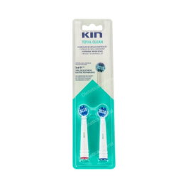 KIN TOTAL CLEAN Cabezales Recambios para Cepillo Eléctrico Universal (Pack de 2) con Indicador de Desgaste