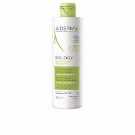 A-Derma BIOLOGY Leche Desmaquillante Dermatológica Limpiador Facial Pieles Delicadas 400 ml