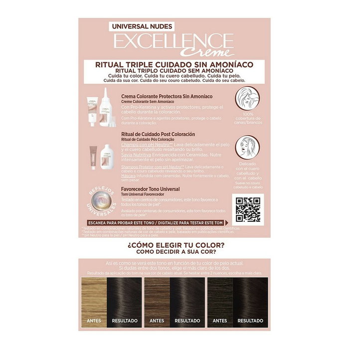L'Oréal Paris EXCELLENCE NUDES Tinte 2u-darkest brunette