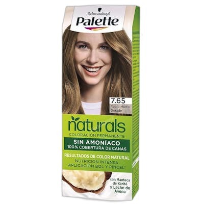Palette Tinte Permanente Palette Naturals Color Creme #7.65 Rubio Medio Dorado, 1 Unidad, Sin Amoniaco Palette Tinte Permanente Palette Naturals Color Creme #7.65 Rubio Medio Dorado, 1 Unidad, Sin Amoniaco