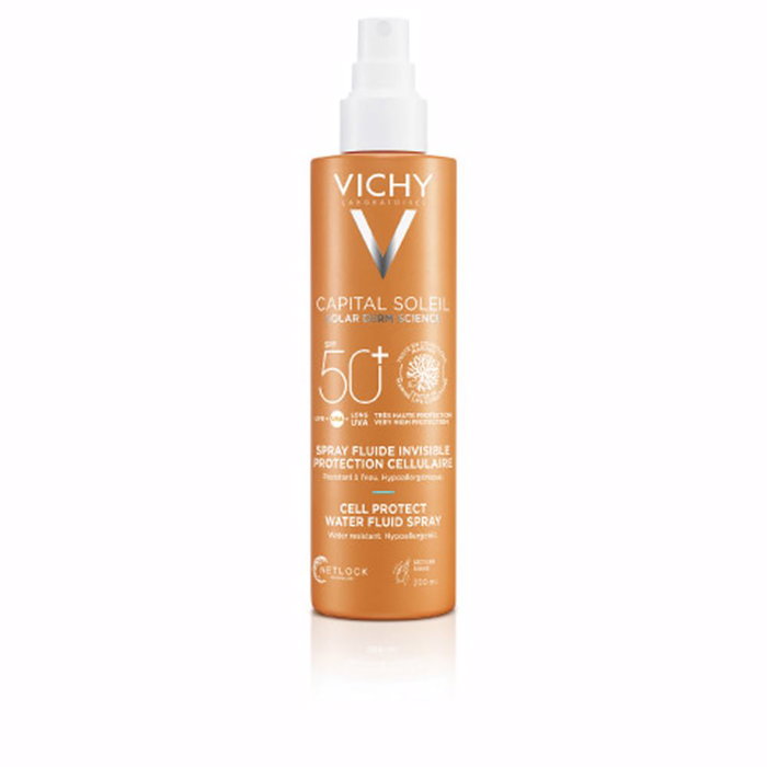 Vichy Capital Soleil Spray Fluido Invisible Cell Protect Water Fluid SPF50+ - Protector Solar Corporal Alta Protección UVB/UVA 200 ml Vichy Capital Soleil Spray Fluido Invisible Cell Protect Water Fluid SPF50+ - Protector Solar Corporal Alta Protección UVB/UVA 200 ml