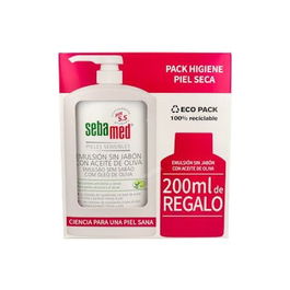 Emulsión sin jabón gel de baño con aceite de oliva lote 2 pz