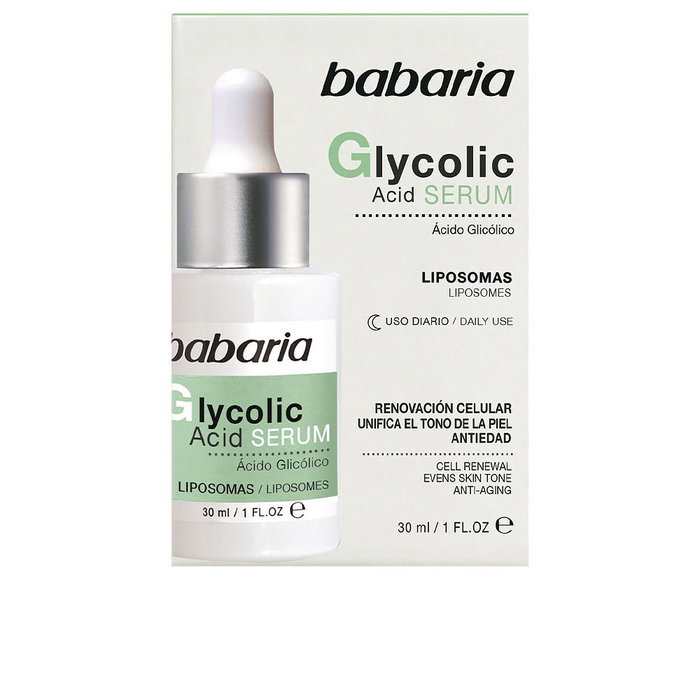 BABARIA Glycolic Acid Serum Renovación Celular 30 ml Tratamiento Facial Hidratante Antiarrugas Mujer BABARIA Glycolic Acid Serum Renovación Celular 30 ml Tratamiento Facial Hidratante Antiarrugas Mujer