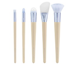 Ecotools ELEMENTS WATER HYDRO-GLOW Lote - Kit de 5 Pinceles para Maquillaje y Skincare, Brochas Exfoliante Labial, Aplicador de Mascarilla y Correctora