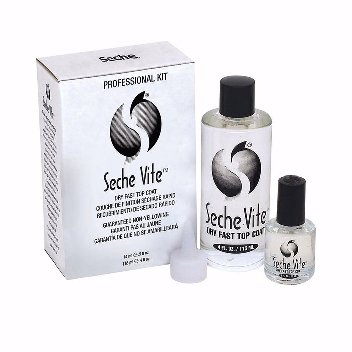 Seche Vite Top Coat Dry Fast Lote 2 piezas Set de maquillaje Esmalte de uñas secado rápido