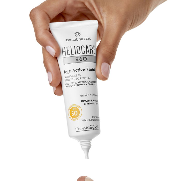 Heliocare Protector Solar Facial Fluido 360° SPF50+ - Previene y Corrige Fotoenvejecimiento, Hipoalergénico, Resistente al Agua, 50 ml Heliocare Protector Solar Facial Fluido 360° SPF50+ - Previene y Corrige Fotoenvejecimiento, Hipoalergénico, Resistente al Agua, 50 ml