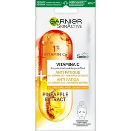 Garnier SkinActive Mascarilla Facial con Vitamina C Antifatiga, Iluminación y Revitalización en 5 Min, Mascarilla de Tejido, 1 u