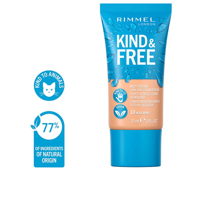 RIMMEL LONDON Base de Maquillaje Skin Tint Hidratante - 30 ml - Tono 10 Rose Ivory RIMMEL LONDON Base de Maquillaje Skin Tint Hidratante - 30 ml - Tono 10 Rose Ivory