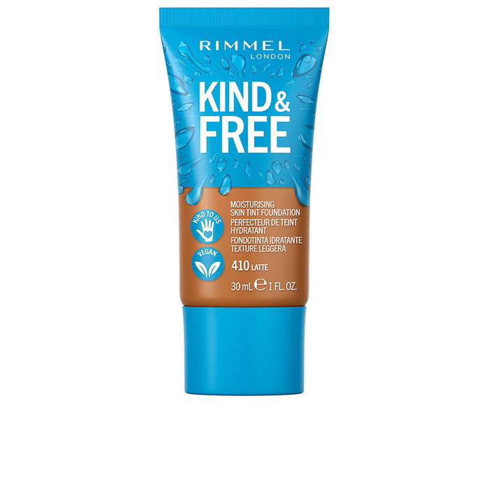 Rimmel London Base de Maquillaje Kind & Free Tint Foundation Tono #410 Latte Acabado Natural 30ml Rimmel London Base de Maquillaje Kind & Free Tint Foundation Tono #410 Latte Acabado Natural 30ml