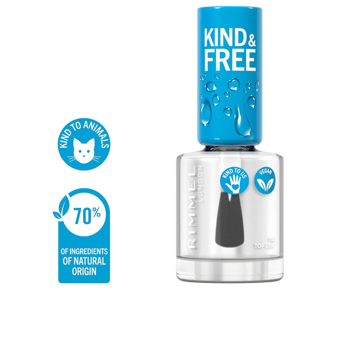 Rimmel London KIND & FREE top coat #150 Esmalte de Uñas Clean Vegano Base Biológica 8ml Rimmel London KIND & FREE top coat #150 Esmalte de Uñas Clean Vegano Base Biológica 8ml