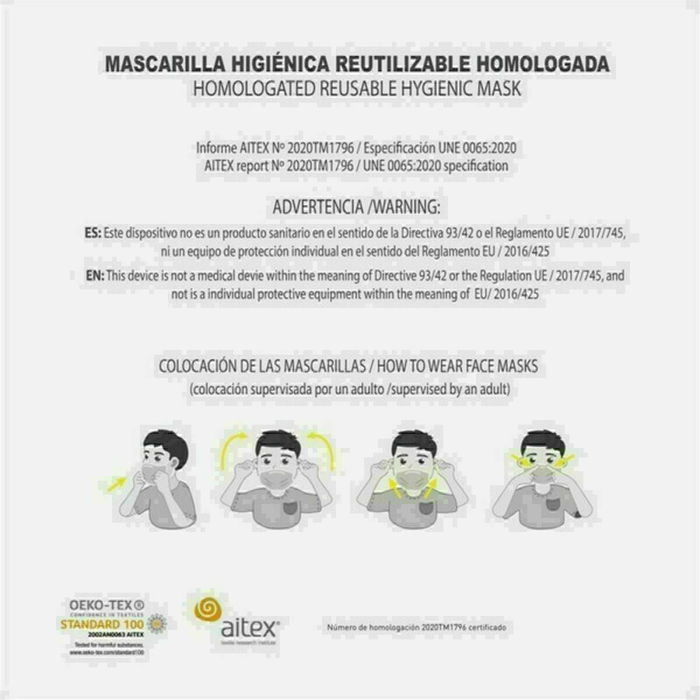 Mascarilla Higiénica de Tela Reutilizable DC Super Hero Girls Infantil Negro Mascarilla Higiénica de Tela Reutilizable DC Super Hero Girls Infantil Negro