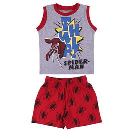 Pijama Corto Single Jersey Tirantes Spiderman Gris