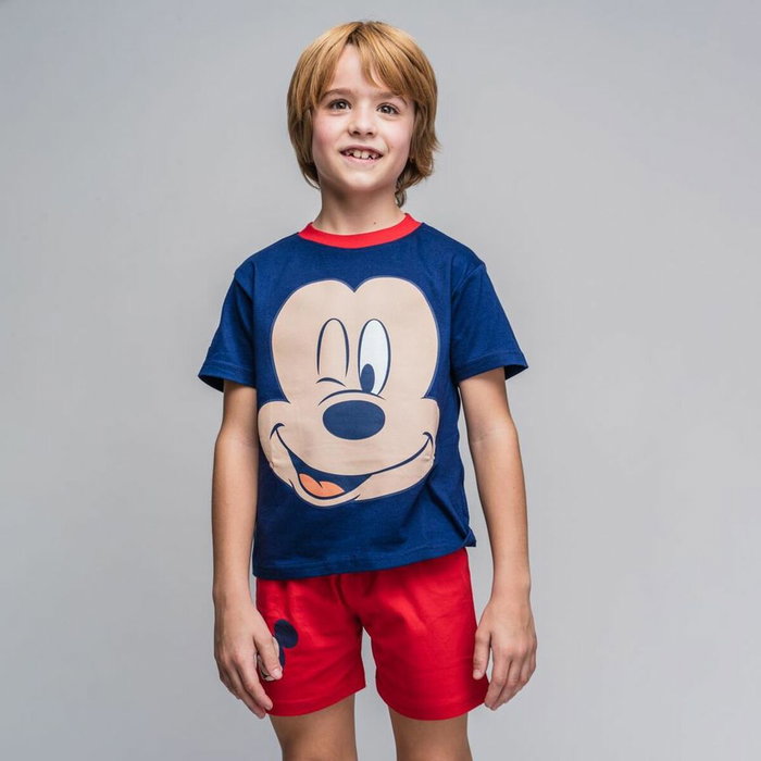 Cerdá Pijama Corto Single Jersey Mickey Mouse para Niños 3 Años Rojo