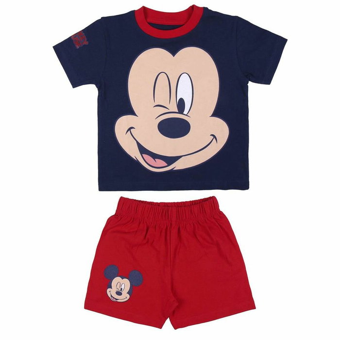 Pijama Corto Single Jersey Mickey Rojo