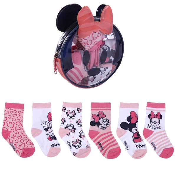 Cerdá Pack de 5 Calcetines de Minnie Mouse con Diseños Multicolor para Niña, Talla Calzado 17-18, A partir de 2 años