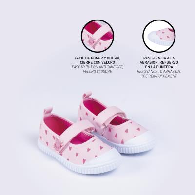 Zapatilla Loneta Suela Pvc Bailarina Peppa Pig Rosa 24
