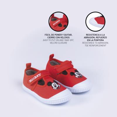 Zapatilla Loneta Suela Pvc Pepito Mickey Rojo 22