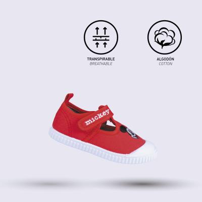 Zapatilla Loneta Suela Pvc Pepito Mickey Rojo 22