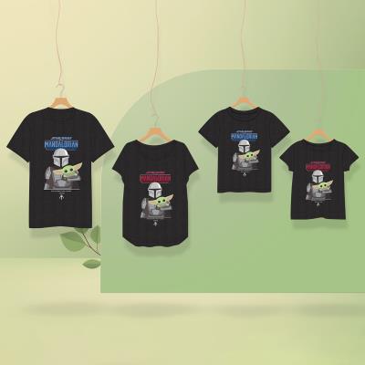Camiseta Corta Single Jersey Punto The Mandalorian Negro 4 Años