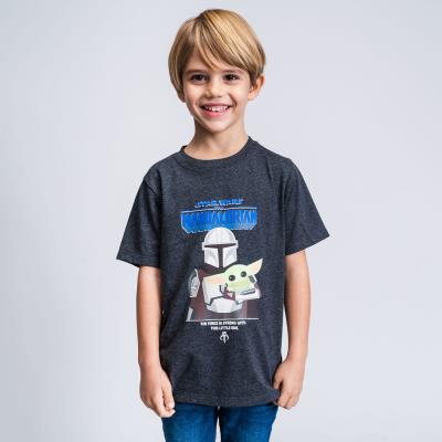 Camiseta Corta Single Jersey Punto The Mandalorian Negro 4 Años
