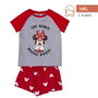 Pijama Corto Single Jersey Punto Minnie Rojo 4 Años