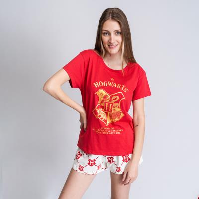 Pijama Corto Single Jersey Punto Harry Potter Rojo Oscuro XL