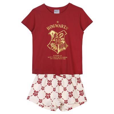 Pijama Corto Single Jersey Punto Harry Potter Rojo Oscuro XL