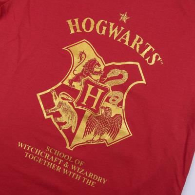 Pijama Corto Single Jersey Punto Harry Potter Rojo Oscuro XL