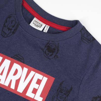 Camiseta Corta Single Jersey Punto Marvel Azul Oscuro 4 Años