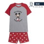 Pijama de Verano Mickey Mouse Rojo (Adultos) Hombre Gris M
