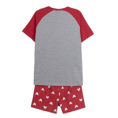 Pijama de Verano Mickey Mouse Rojo (Adultos) Hombre Gris M