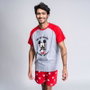 Pijama de Verano Mickey Mouse Rojo (Adultos) Hombre Gris M