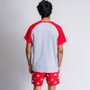 Pijama de Verano Mickey Mouse Rojo (Adultos) Hombre Gris M