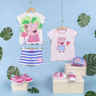 Camiseta Corta Single Jersey Punto Peppa Pig Rosa 5 Años