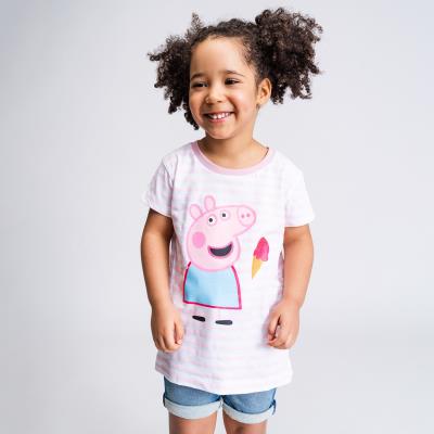 Camiseta Corta Single Jersey Punto Peppa Pig Rosa 5 Años