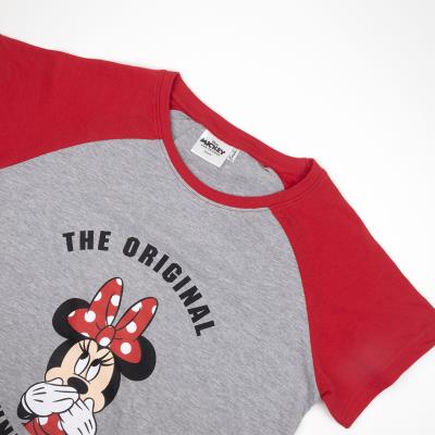 Pijama de Verano Minnie Mouse Rojo Mujer Gris S