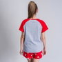 Pijama de Verano Minnie Mouse Rojo Mujer Gris S