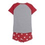 Pijama de Verano Minnie Mouse Rojo Mujer Gris S