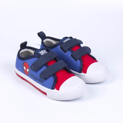 Zapatilla Loneta Suela Pvc Con Luces Algodón Spiderman Azul 28