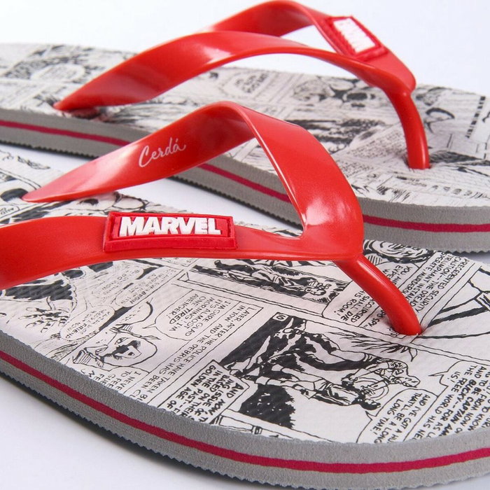 Chanclas para Hombre Marvel Rojo Gris 40 Chanclas para Hombre Marvel Rojo Gris 40