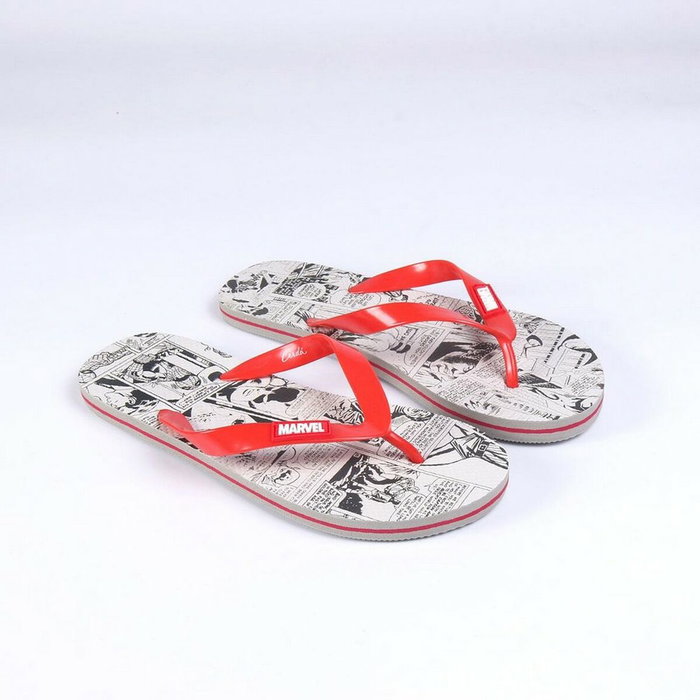 Chanclas para Hombre Marvel Rojo Gris 40 Chanclas para Hombre Marvel Rojo Gris 40